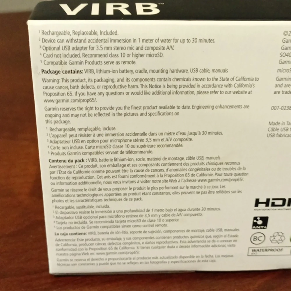 Garmin VIRB HD 1080p Action Camera - Black New never opened - Picture 7 of 8
